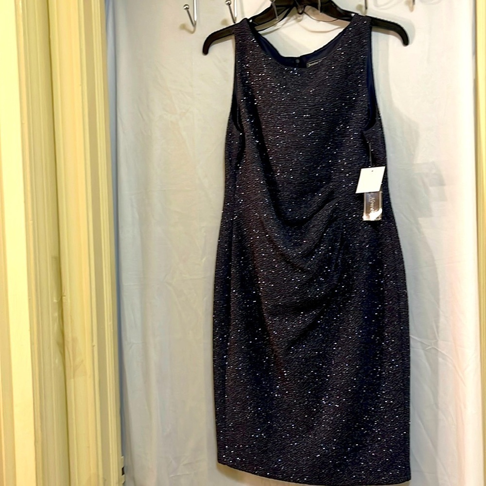 Jessica Howard Petite Women’s Sheath Sequins Dress Tucked Ruched Side Dress 12P